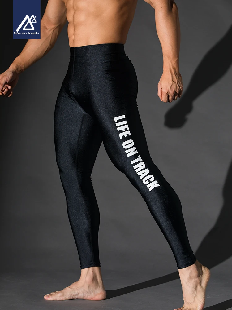 Glossy Men's Tight Fitness Running Pants Leggings Plus Size Training Joggers Sweat Trousers