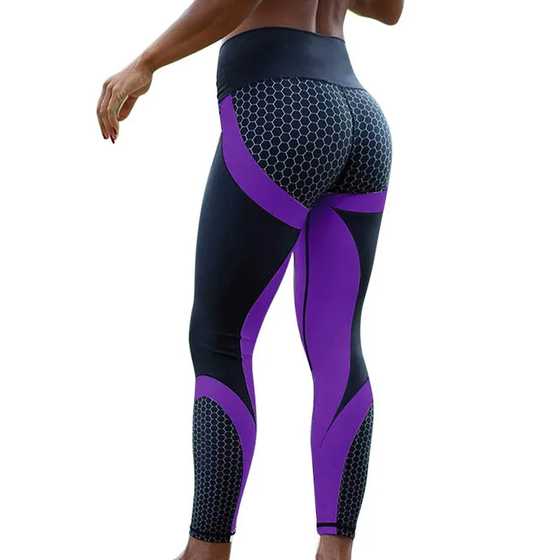 

2023 Geometric Honeycomb Digital Printing Hip Lifting Exercise Yoga Leggings Women High Waist Legging