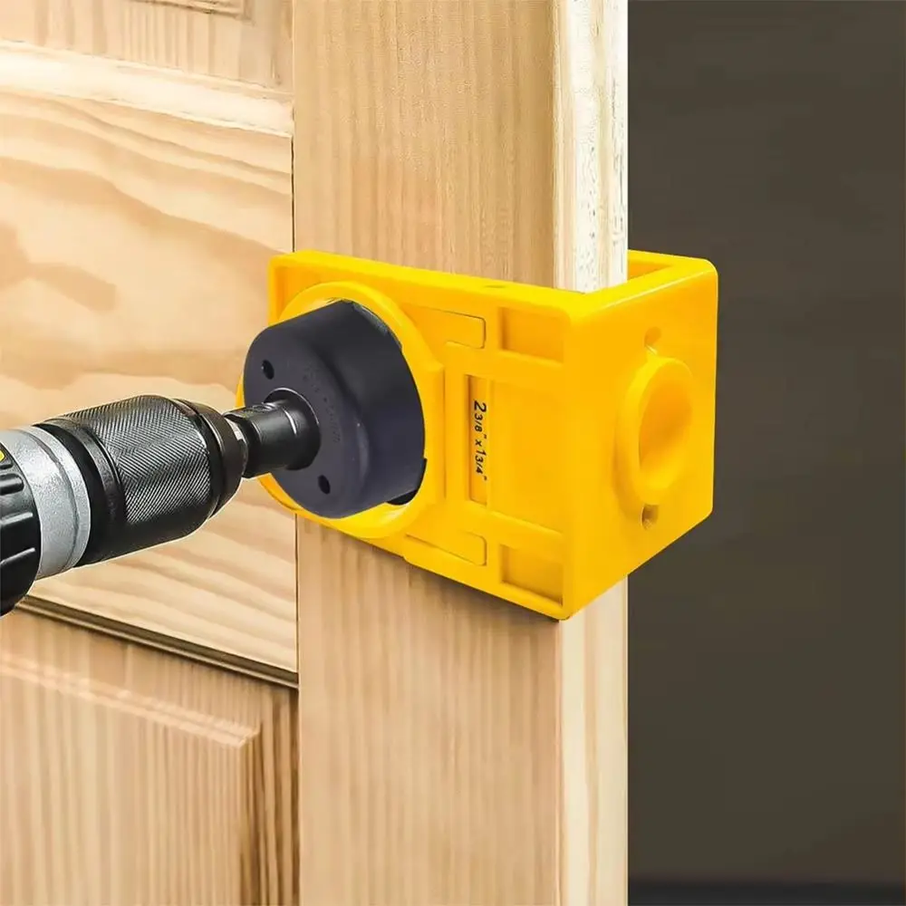 اللكم قفل الباب طقم تثبيت أدوات تحديد المواقع بدقة قفل الباب ثقب المنشار مجموعة البلاستيك الكربون الصلب مثقاب الخشب #4