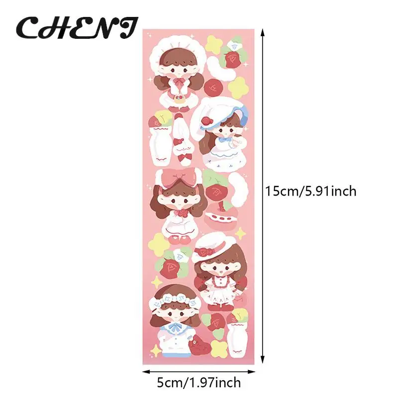 10pcs Shiny Cute Animals Cat Bear Decorative Sticker for Scrapbooking DIY Phone Case Materials Landscape