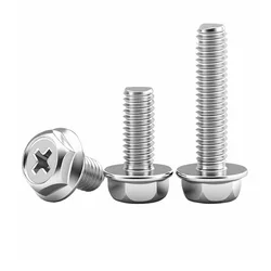 10pcs M4 M5 M6 Bolt Stainless Steel Screws Hexagon Phillips Flange Head Hex Bolts 304