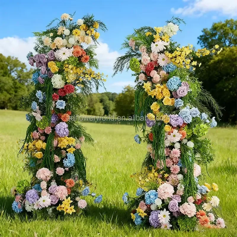 New Style Hanging Green Plants Horn Arch Flowers Wedding Centerpiece Arch Flower Arrangement for Wedding Decoration