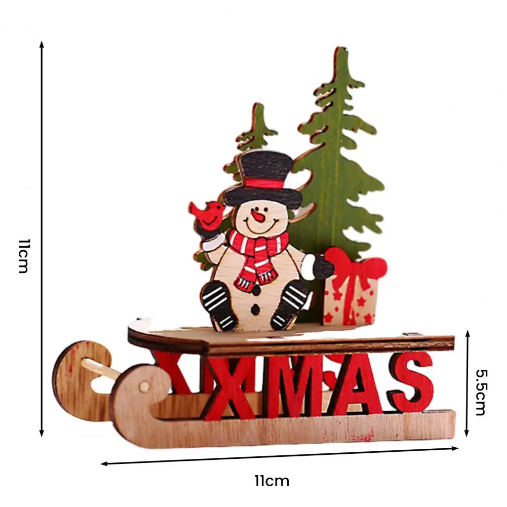 Christmas Ornament Table Top Decor Handcrafted Wooden Santa Claus Sleigh Ornament Unique Table Top Christmas Decoration Diy