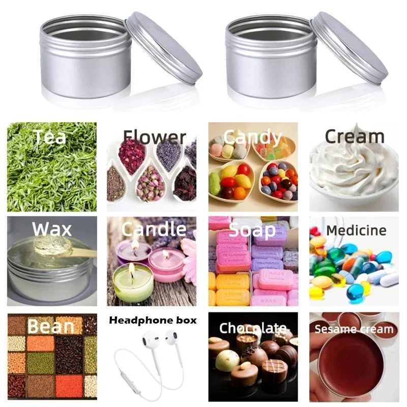 120ml 6/12/18/24/48Pcs Aluminum Tin Jar Cosmetic Container Round Tea Cans with Lid Candle Jars Face Cream Makeup Organizer Pot