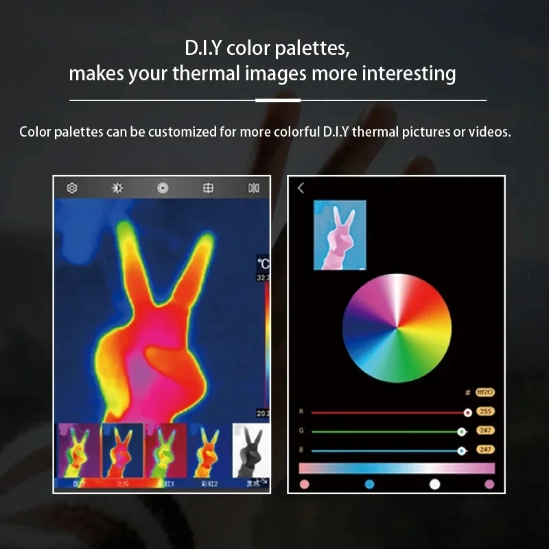 Guide Mobir Air Thermal Imaging Camera for iPhone & Android Phone Infrared Thermal Imager Inspection Repair Thermographic Camera