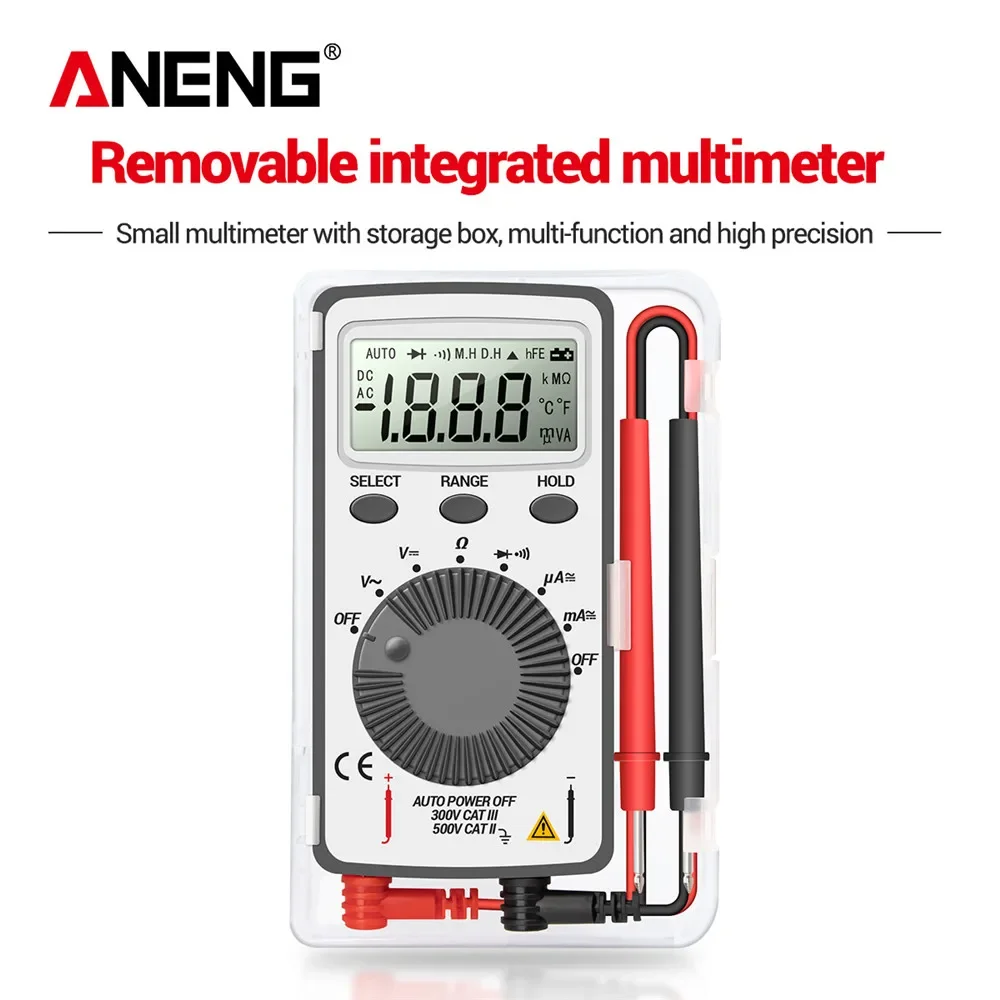 ANENG AN101 multimeter Mini digital multimetro tester DC/AC Voltage Current lcr meter pocket professional testers with Test Lead