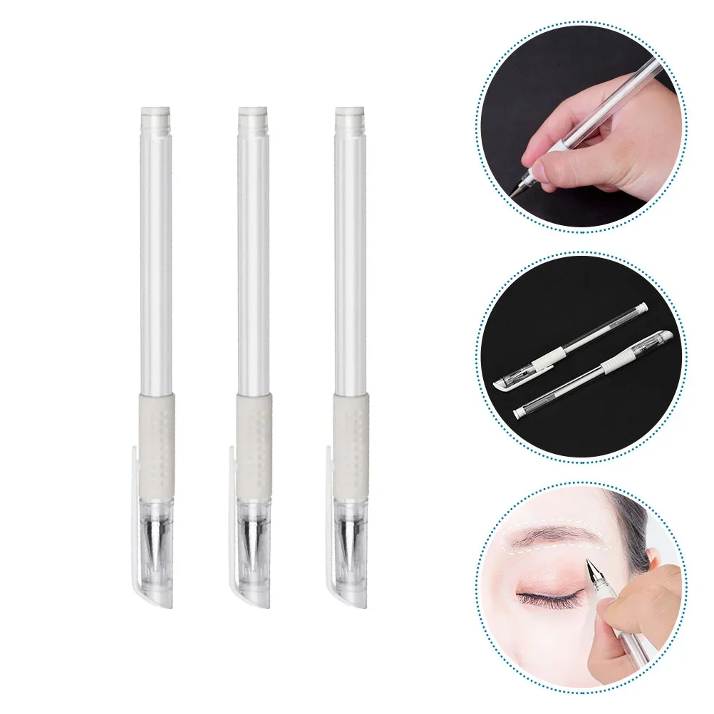 3 Pcs Brow Pencil Waterproof Marking Eyebrow Tattoo Tattoos Marker Skin Tattooing Portable Makeup Maker White