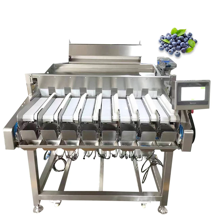 Máquina de embalagem e pesagem de classificação de mirtilo totalmente automática para venda