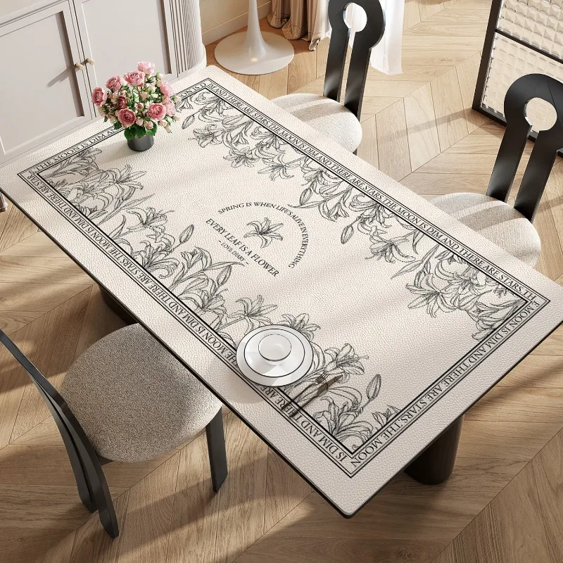 American Decorate Table Mat Wash-free Waterproof Oil-proof Anti-scalding PVC Leather Light Luksusowa miękka mata na stolik kawowy Mata na biurko