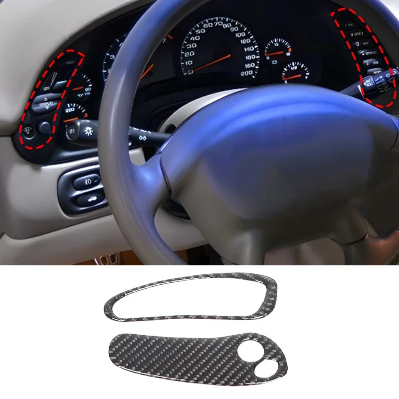 

For Chevrolet Corvette C5 1998-2004 Soft Carbon Fiber Car Speedometer Both Sides Button Frame Cover Trim Sticker Accessories