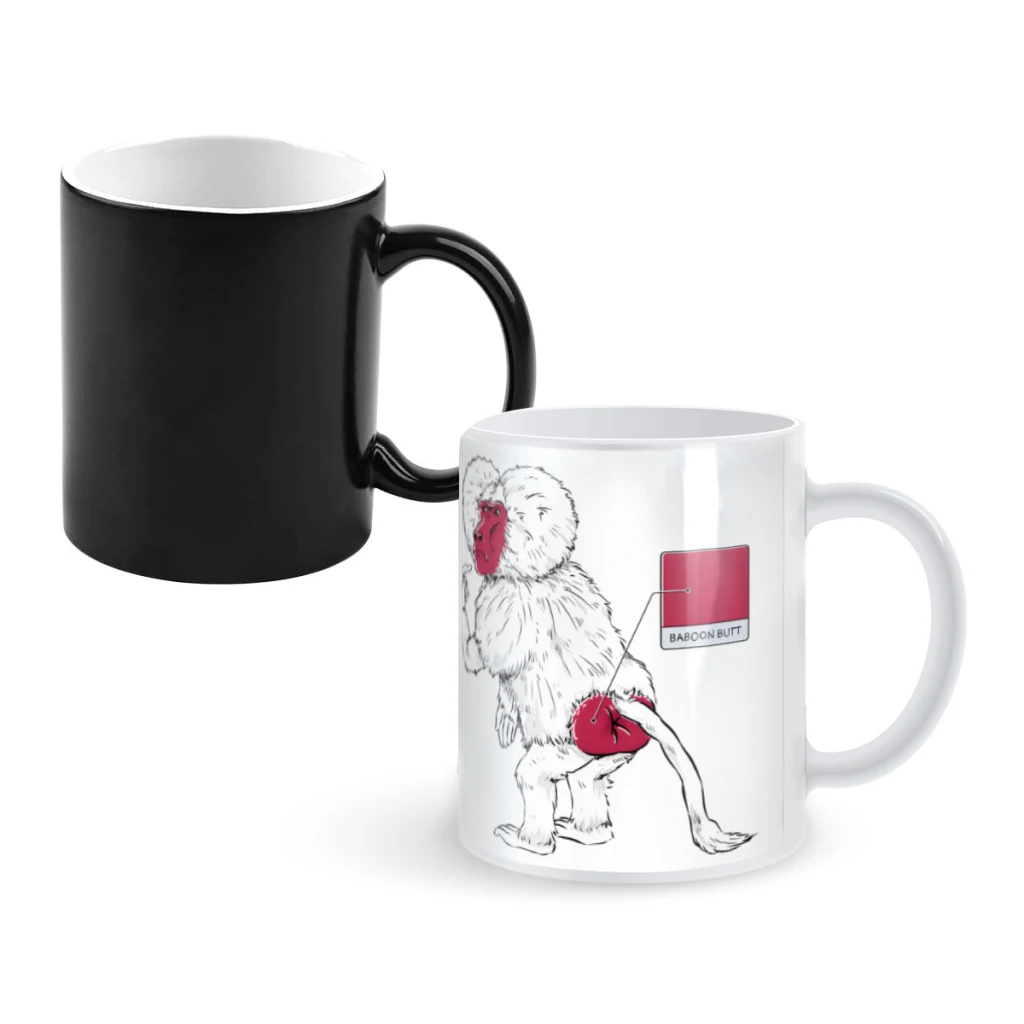 

Baboon Butt ColorCoffee Mugs And Mug Creative Color Change Tea Cup Ceramic Milk Cups Novelty Gifts