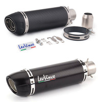E-Mark Universal Motorcycle Real LeoVince Carbon Fiber Slip On Exhaust Pipe Muffler Escape moto For Honda Yamaha R1 R3 R6 CBR300