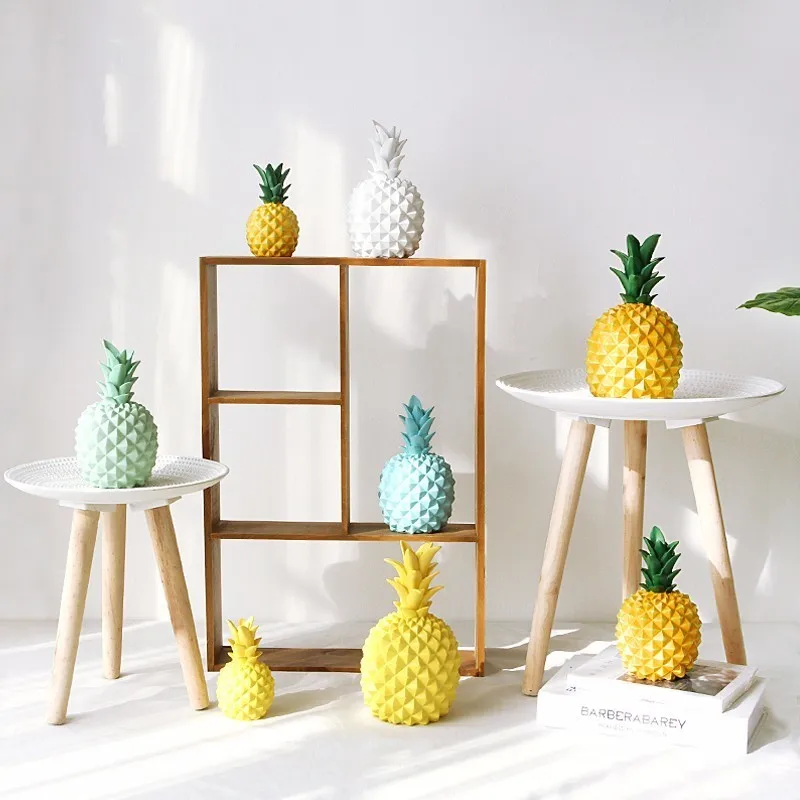 Resin Home Decor Pineapple Figurine Fruit Living Room Decoration Ornaments