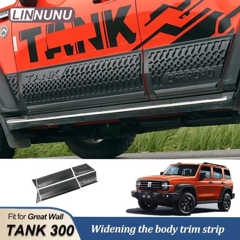 

LINNUNU Exterior Body Cladding Kits Fit For WEY TANK 300 Car Door Side Body Molding Cladding Cover Body trim strip Accessories
