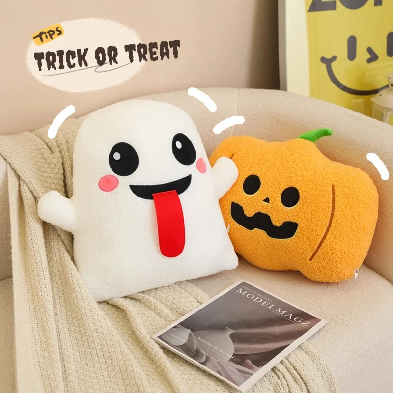 1Pc 40CM Cartoon Halloween Pumpkin Candy Ghost Plush Toy Funny Halloween Plush Doll Pillow Home Party Decor Gift
