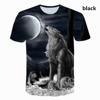 2023 New Men's Loose Short Sleeve T-shirt Cool 3d Wolf Digital Printing Casual Top T-shirt