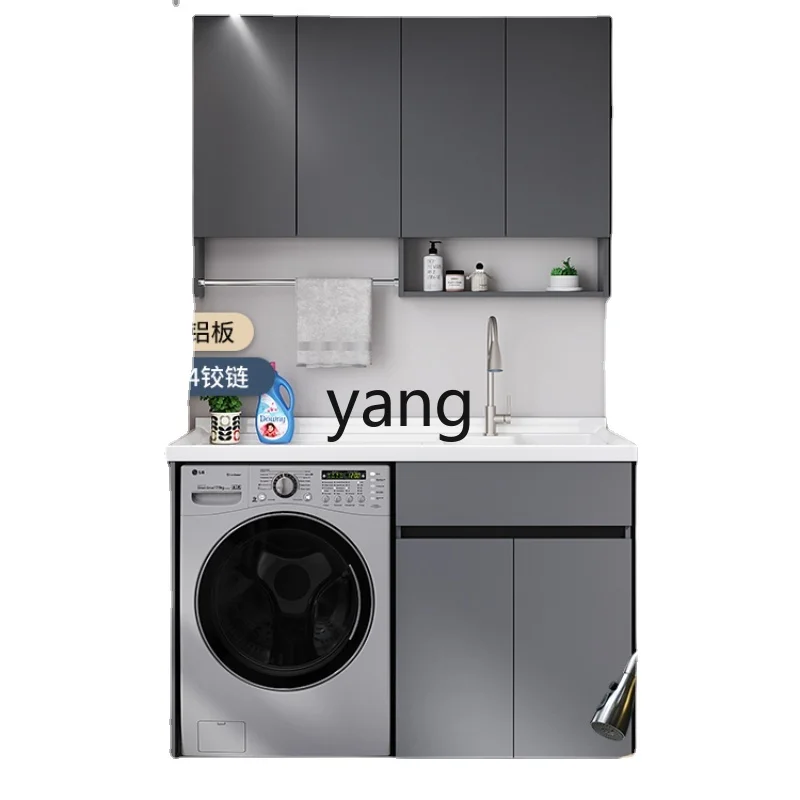 

CX Washing Machine Balcony All-in-One Cabinet Combination Wash Wardrobe Laundry Inter-Platform Basin with Washboard