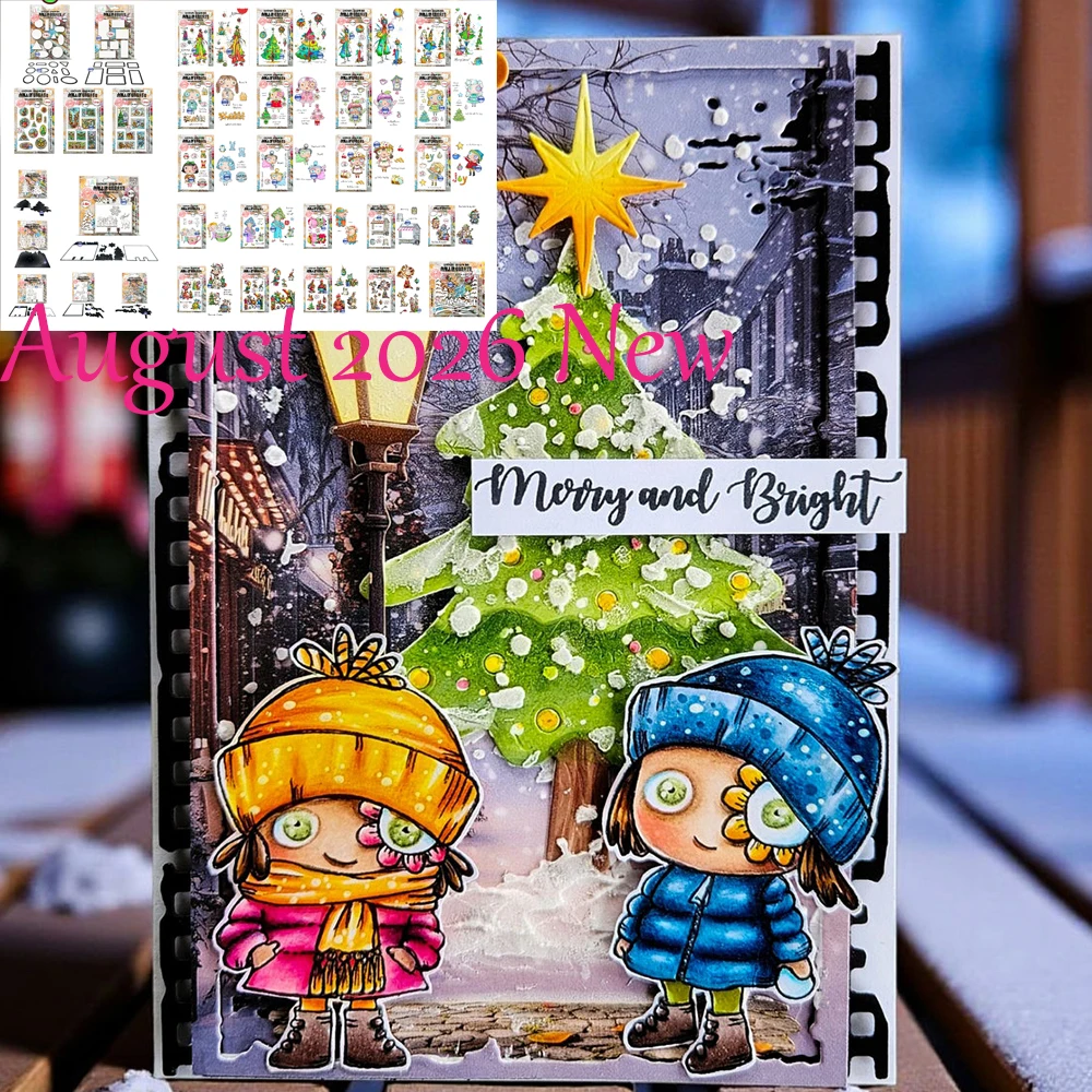 August 2026 Neue Merry Post Aerial Carol Merry Postmarked Joy Metallstanzformen Stempel Schablonen DIY Scrapbook Handgemachtes Album Karte