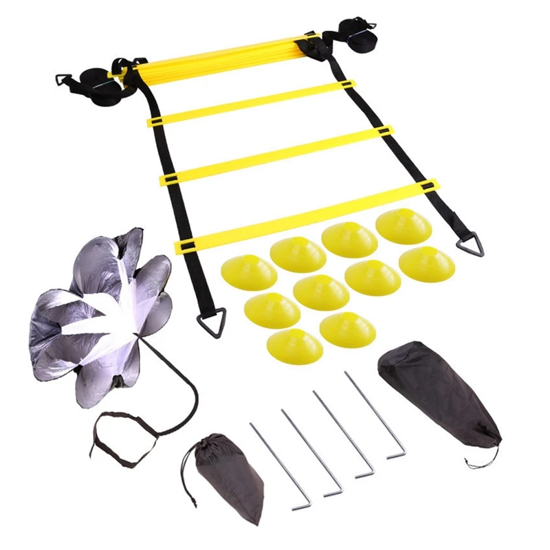 

Agility Ladder Football Training Set Agility Ladder Jump Ladder Speed Ladder Logo Disc Resistance Parachute Set