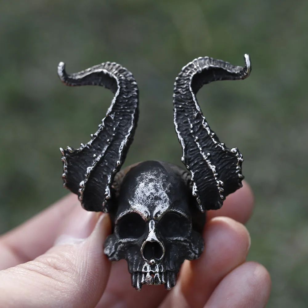 2022 NEW Men\'s 316L stainless-steel rings Skull Ring Horned Satan Devil ring for teens gothic punk Jewelry Gifts Dropshipping