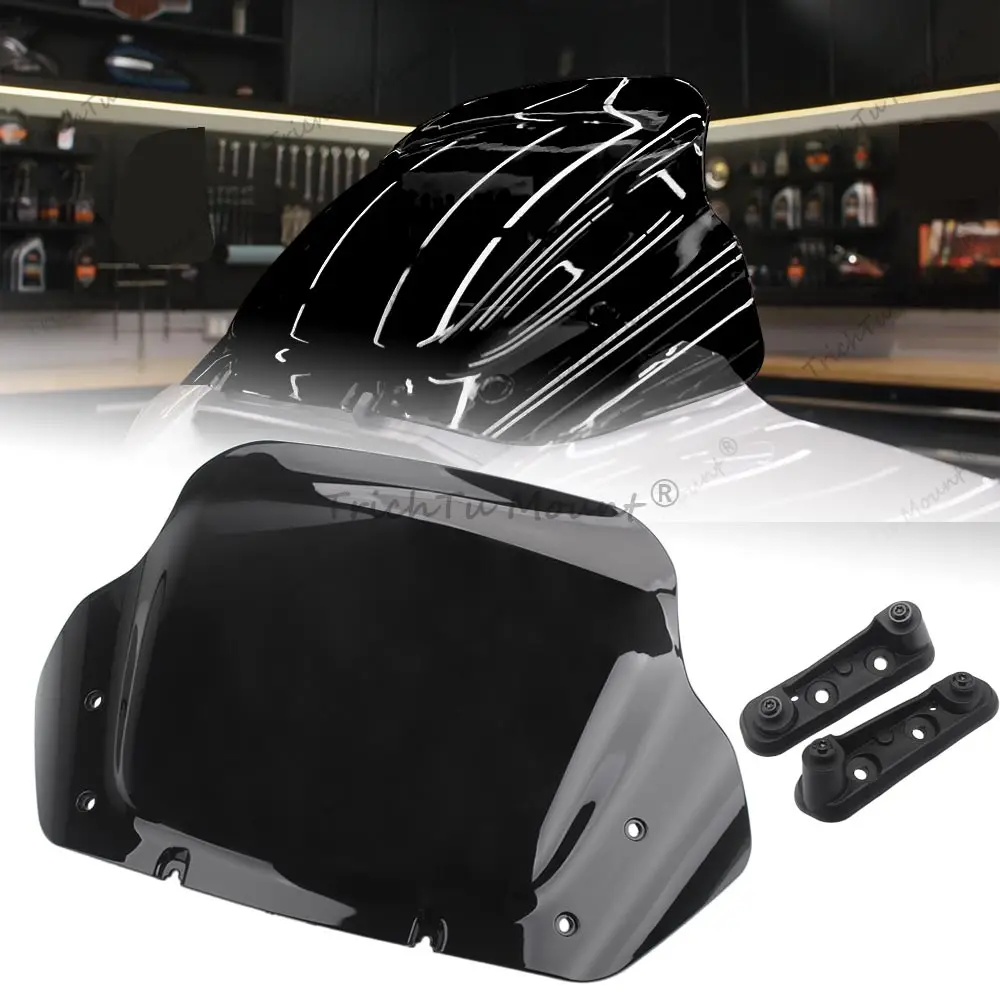 

Motorcycle 14" Front Upper Fairing Windscreens Wind Deflectors Kit ABS Plastic For Harley Street Glide FLHX/I models 2024 Later
