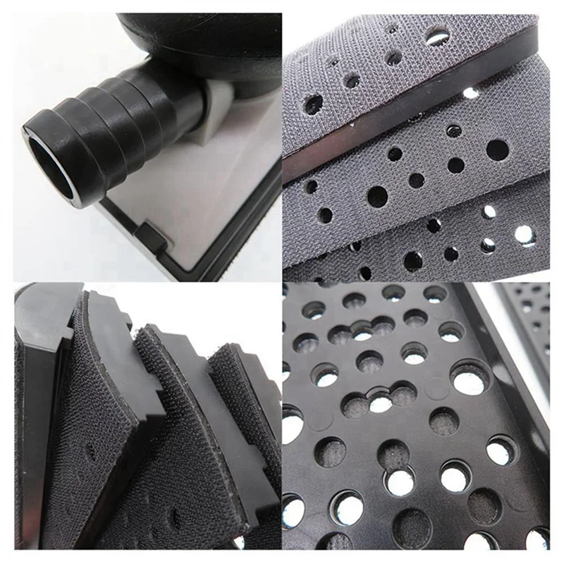 

【A87T】2 Set 200 X 70Mm Sanding Block Vacuum Hand Sander Sponge Pad Dust Free With 8 Pcs Replacement Pad For Wood Polishing Car
