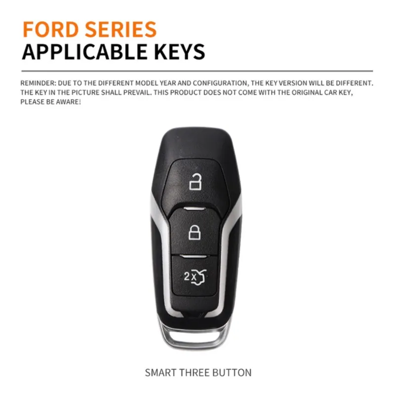 Alloy Leather Car Smart Remote Key Case Cover Shell For Ford Fusion Explorer Edge Mustang Mondeo Kuka Auto Keychain Accessories