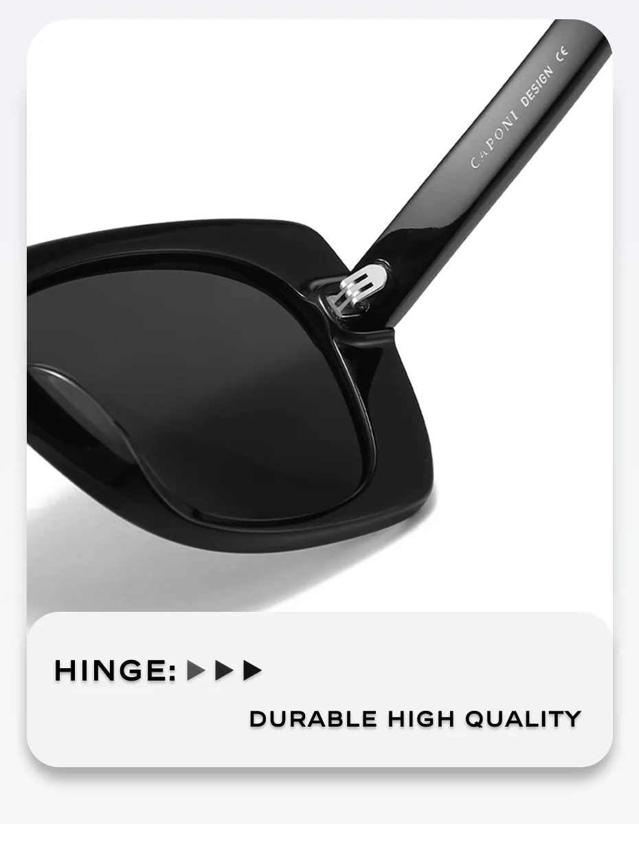 CAPONI Polarisierte Nylon Sonnenbrille Für Frauen Hohe Qualität Acetat Brillen UV400 Schutz Mode Übergroßen Sonnenbrille CP24062 – Detail 7