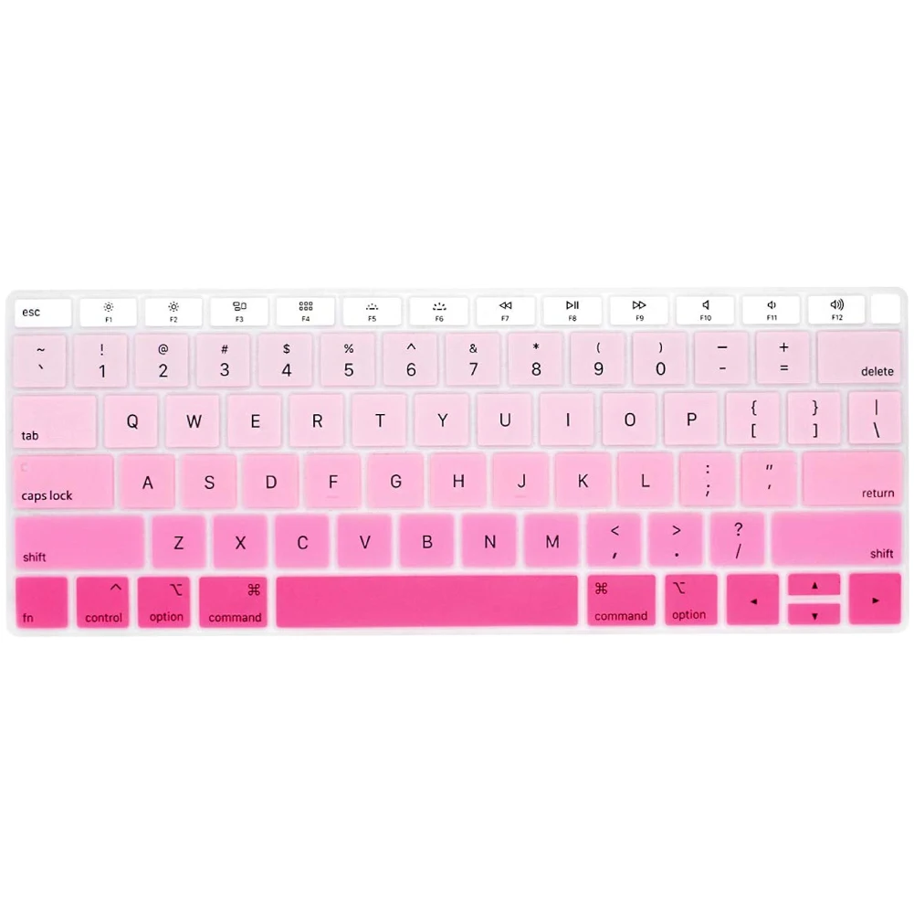 DEHAI Pink Gradient Keyboard Cover Skin for 2019 2018 MacBook Air 13-Inch (A1932) Silicone Keyboard Accessories Protector