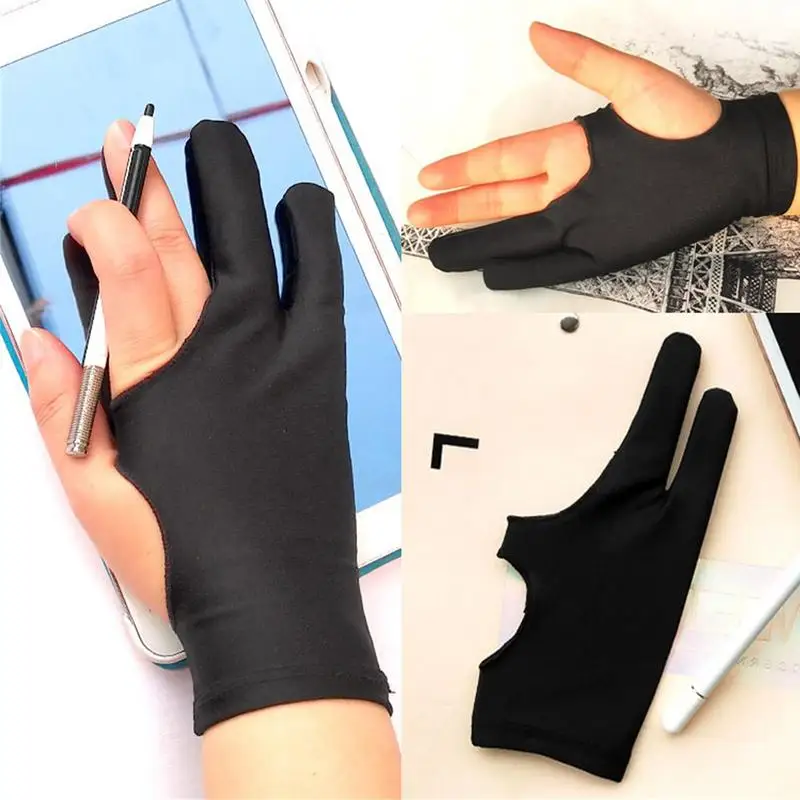 Anti-fouling Two-Fingers Anti-touch Painting Glove For Drawing Tablet Right And Left Glove Anti-Fouling For IPad Screen Board