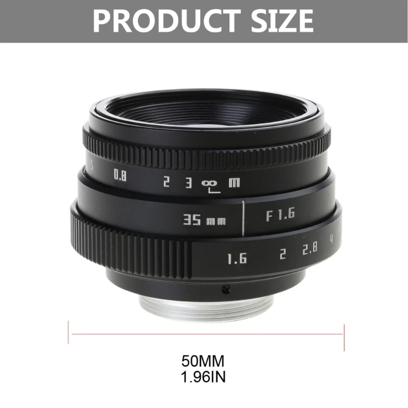 35 มม.F1.6 เลนส์กล้องวงจรปิดโทรทัศน์ทีวีเลนส์อะแดปเตอร์แหวน C-Mount สำหรับ 3 Mount Micro กล้องอุปกรณ์เสริม Dropsale