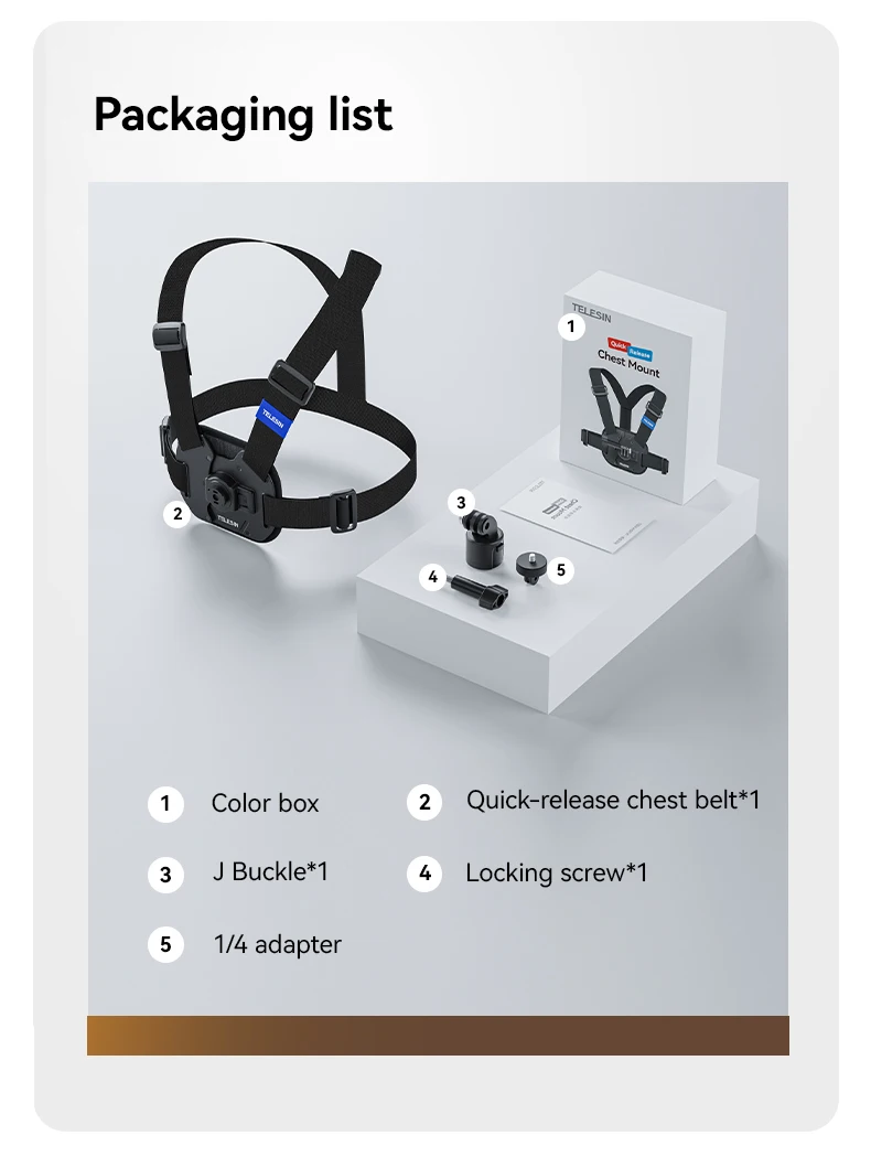 Teinin Quick Release Brustgurt halterung für Gopro Hero 12 11 10 9 8 7 6 5 insta360 dji osmo Action Kamera Zubehör – Detail 16