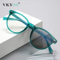 VKYEE, montura pequeña redonda, diseño de moda Simple, gafas antiluz azul para mujer, gafas fotocromáticas graduadas personalizables