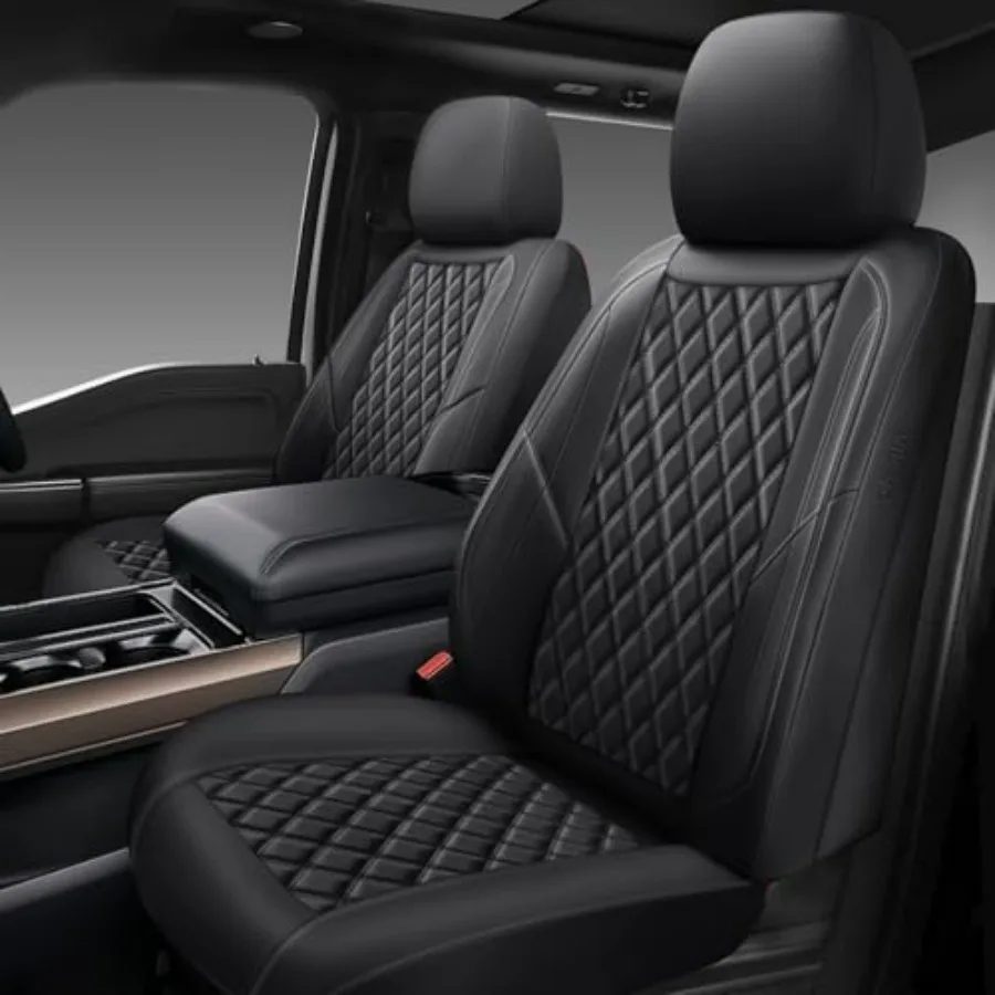 

Премиальные кожаные чехлы для автомобильных сидений (передняя пара), универсальные, подходят для легковых автомобилей, грузовиков, внедорожников, водонепроницаемые, полное покрытие сидений.