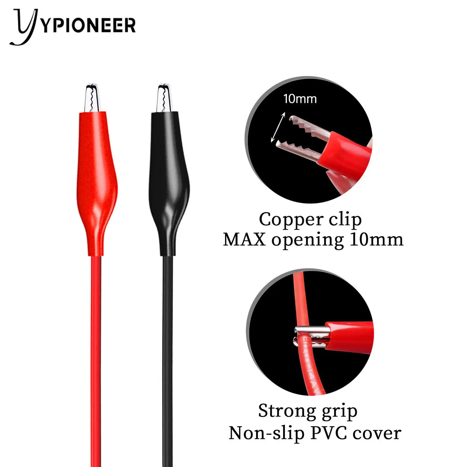YPioneer-Pinzas de cocodrilo para pruebas eléctricas, cables de prueba, Cable de 3, 3 pies/1m, enchufe Banana a Cocodrilo, 4mm, P1042, 5 uds.