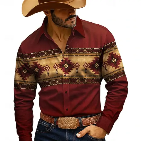 Nueva camisa para hombre con estampado 3D HD estilo vaquero occidental, Top de moda para hombre, diseño informal, tela cómoda de alta calidad, talla XS-6XL