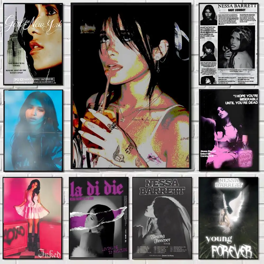 ملصق قماشي للخط المغني من نيسا باريت: خالي من التجاعيد ومقاوم للماء ومتين لجميع الفضاء لتزيين الحائط