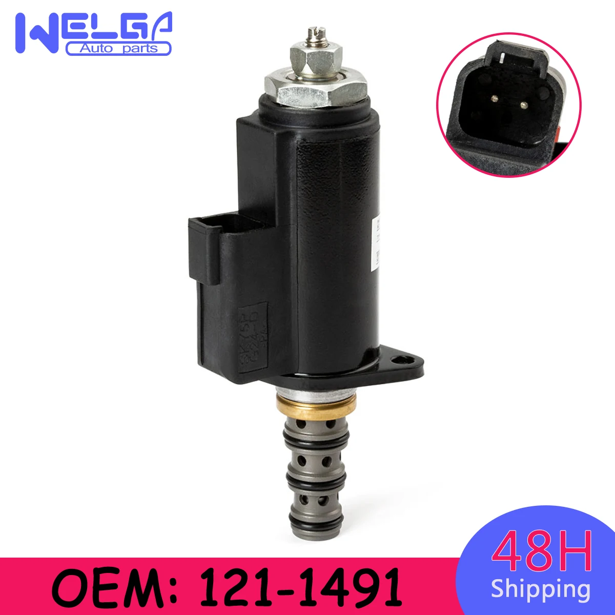 

Hydraulic Pump Solenoid Valve OEM# 121-1491 1211491 For Caterpillar CAT 315C 320C 325C 330C 330D E320B E320C E320D Replacement