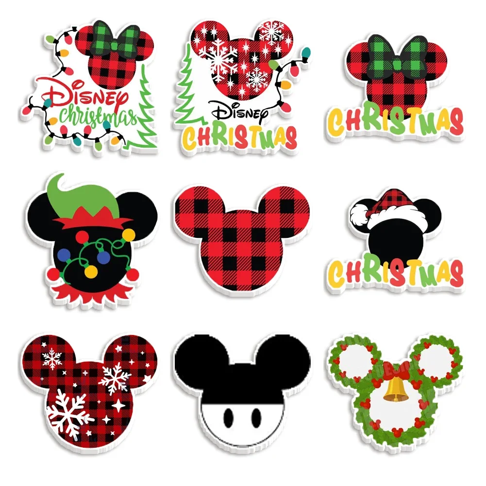 

30Pcs/lots Christmas Disney Mickey Resin Set Flat Back Resin for Charms DIY Bow Craft Supplies Phone Decorations