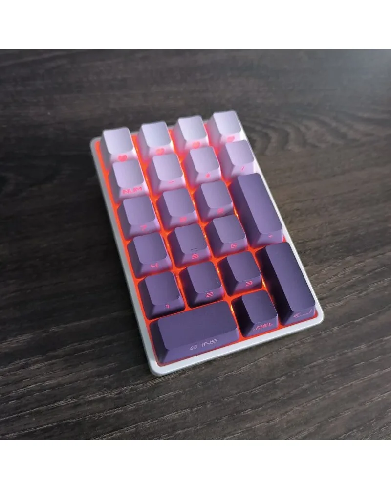 

Keypad 21 keys side engraved keycap light-transmitting pbt material oem height gradual change mechanical keyboard cap