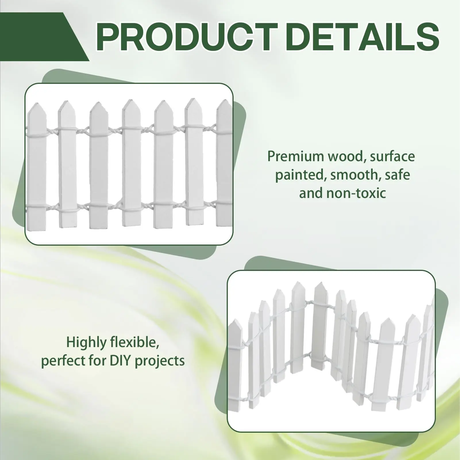 1Pcs Micro Landscape Miniature Ornaments Mini Fairy Garden Fence DIY Small Wood Decorative Picket Fence For Home