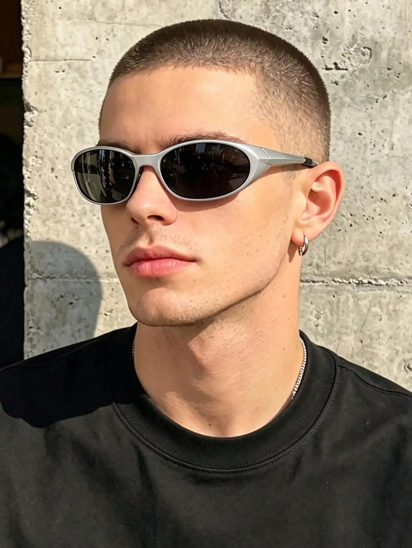 

1 Pair Oval Fashionable Glasses, Futuristic Y2K Style Versatile Casual For Men, Suitable For Daily Wear, Street Style, Travel, O