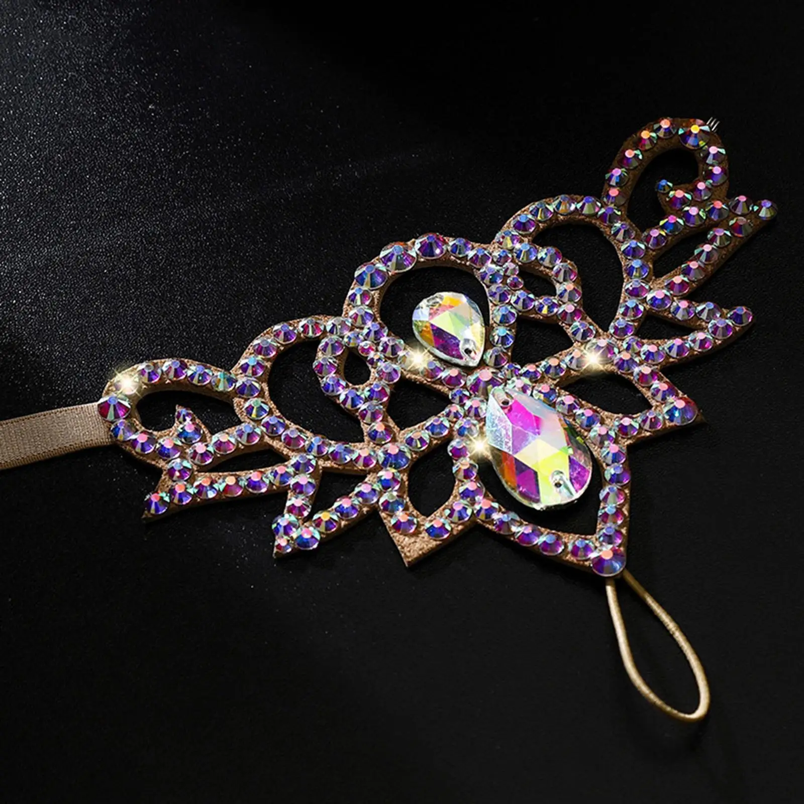 밸리 댄스 팔찌 라인스톤 핸드 체인 보헤미안 스타일의 화려한 쇼용 악세사리