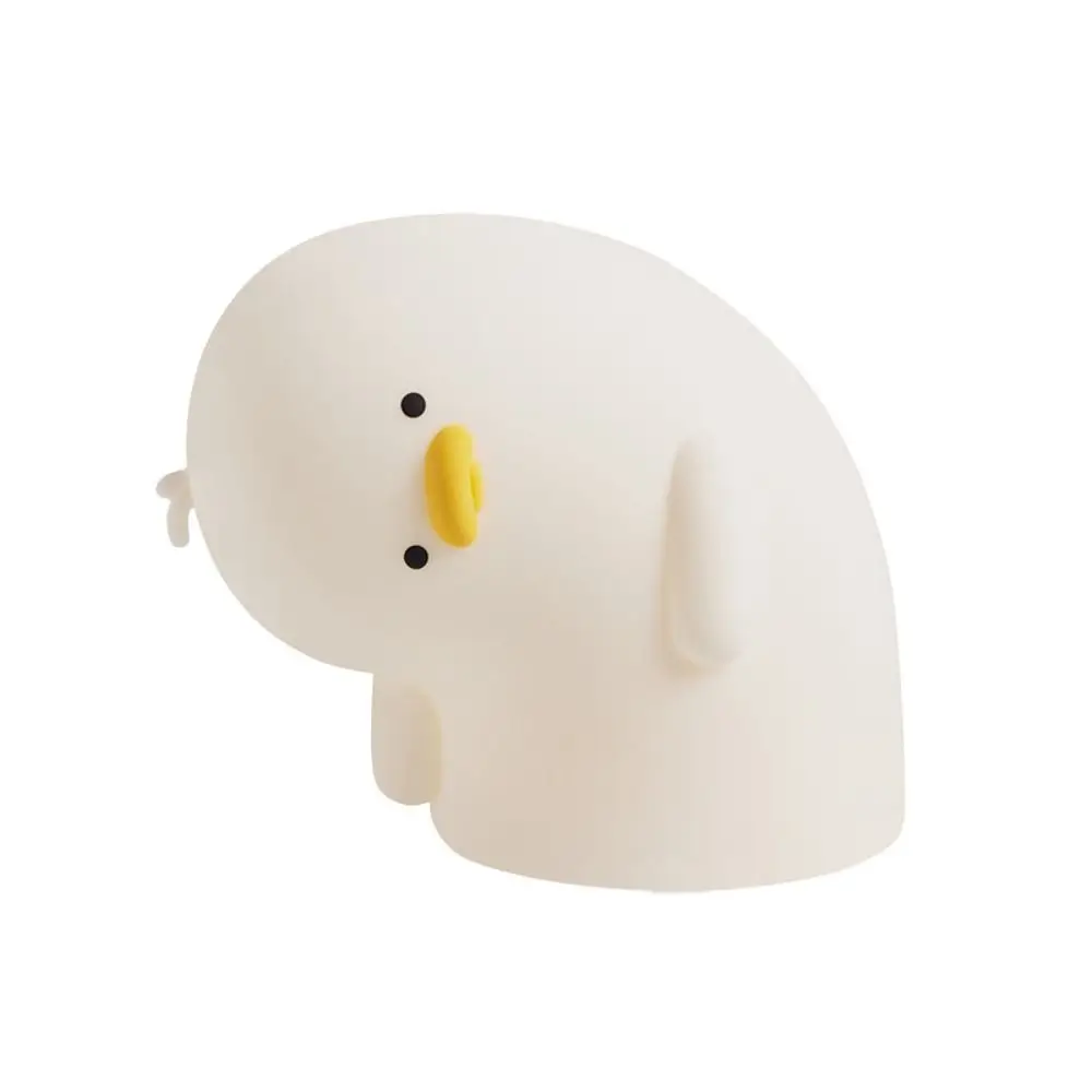 

Warm White Light Duck LED Night Light USB Charging Timing Duck Silicone Lamp Slap Control 3-Level Adjustable