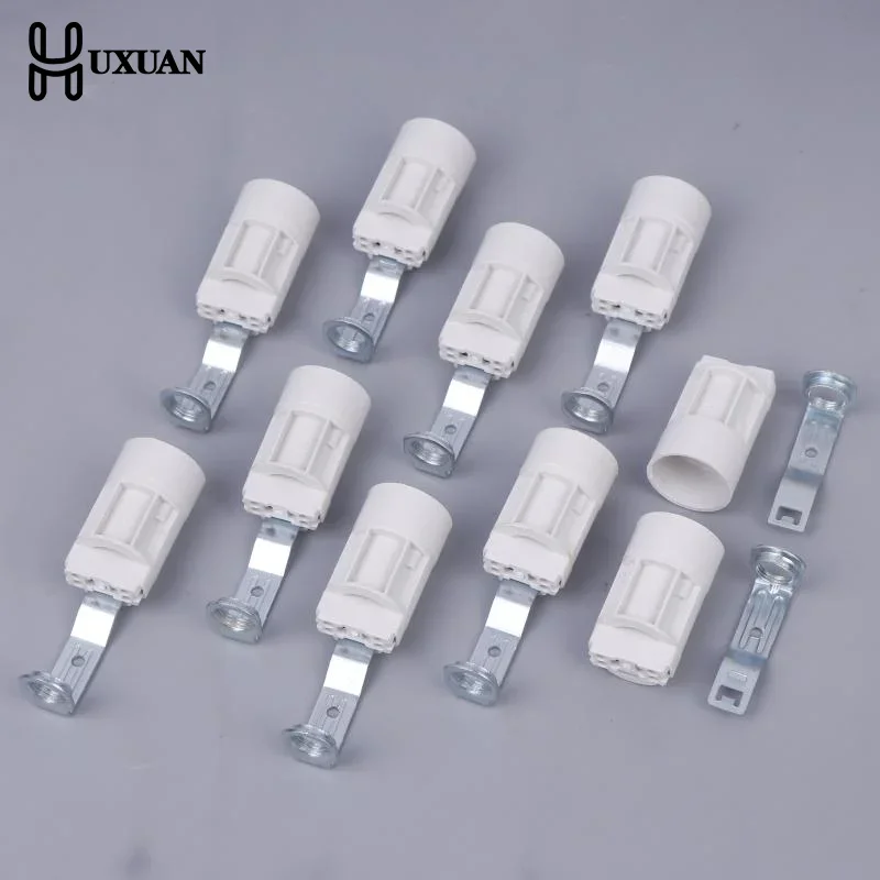 

10 Pcs Candelabra Socket E14 Bracket Lamp Holder Lighting Base Zinc Alloy Sockets Bulb Holder With Bracket For Crystal Lamps
