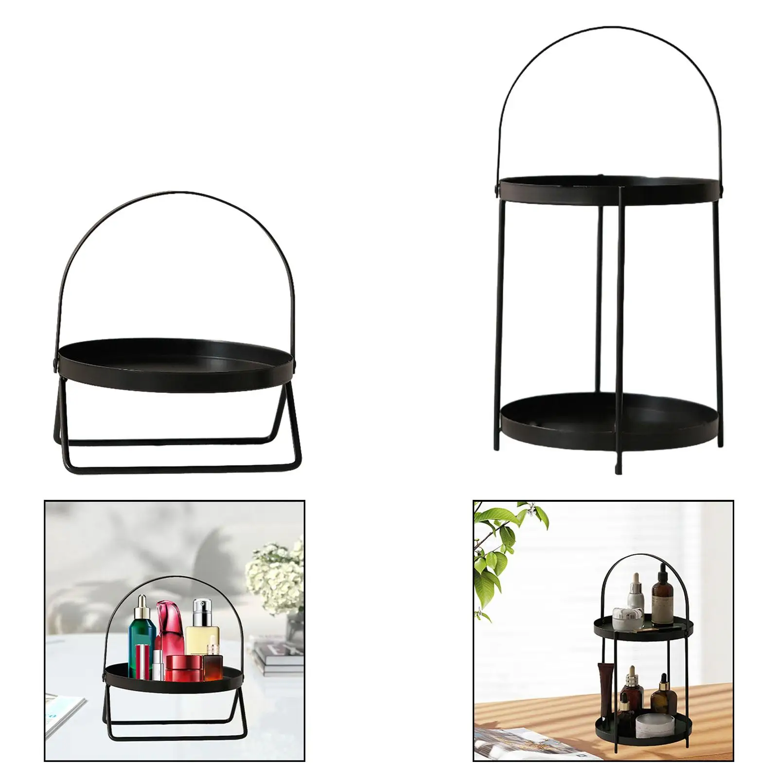 Desktop Storage Rack Multifunction Home Decor Iron Easy to Clean Organizer for Dresser Living Room Countertop Dormitory Bedroom