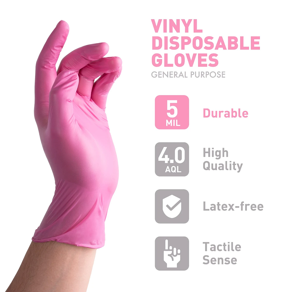 NitriPride Nitrile-Vinyl Blend Exam Gloves- Powder Free, Latex Free & Rubber Free - Single Use Non-Sterile Protective Gloves