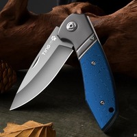 BAKULI-All-steel folding knife, portable clip, outdoor adventure camping knife, self-defense knife