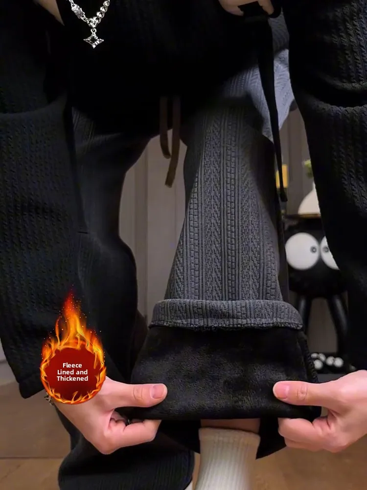 

Мужские утепленные брюки прямого кроя на флисовой подкладке, плотные, теплые зимние, износостойкие, немнущиеся, повседневные, модные