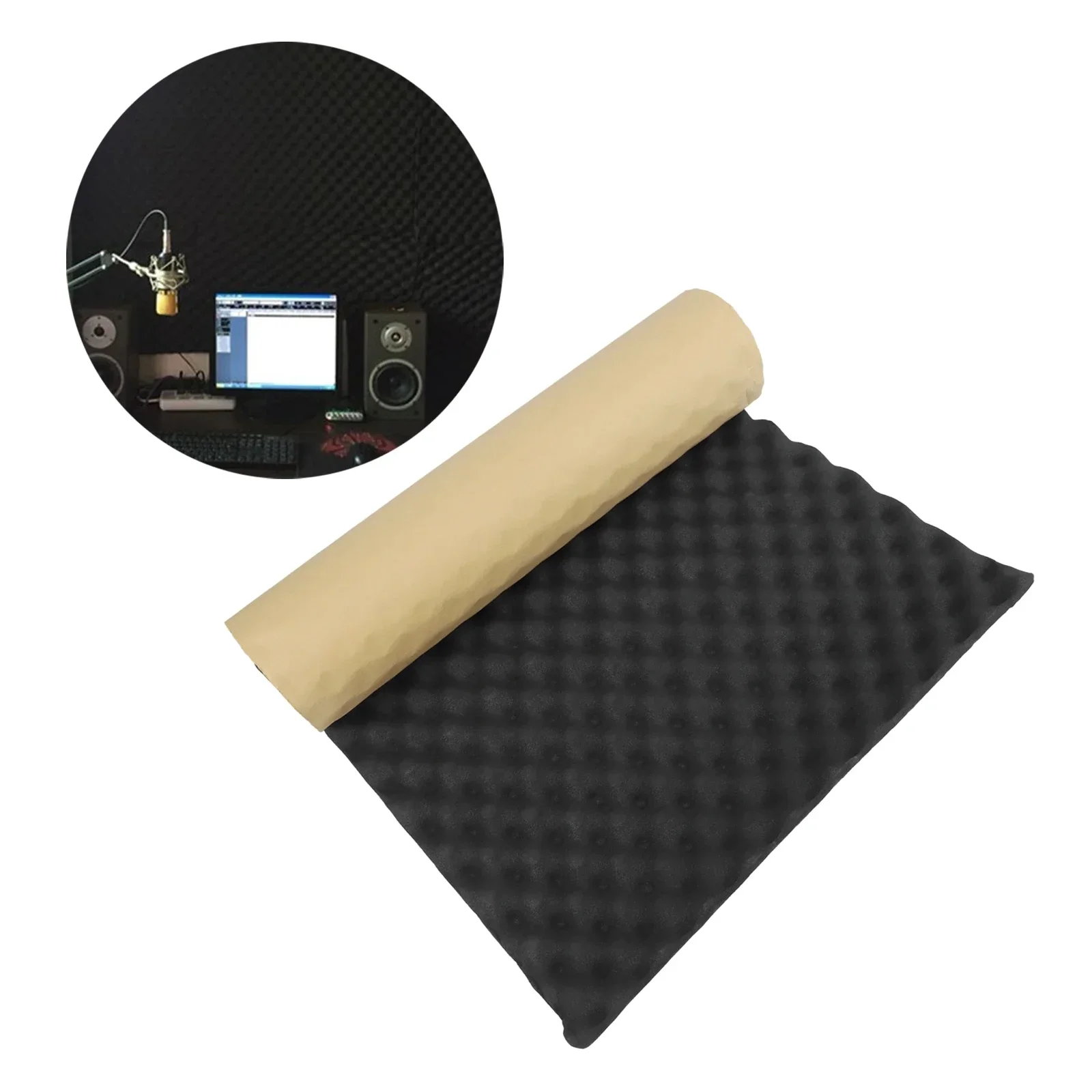 1 Roll Self-adhesive 50x100cm Acoustic Foam Sound Insulation Panels High Density For Studio KTV Office Wall Panel 2cm